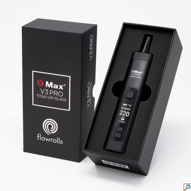 XMax V3 Pro Titanium Glass Edition – Αναβαθμισμένος Ατμοποιητής Ξηρών Βοτάνων με Θάλαμο Τιτανίου & Γυάλινο Επιστόμιο