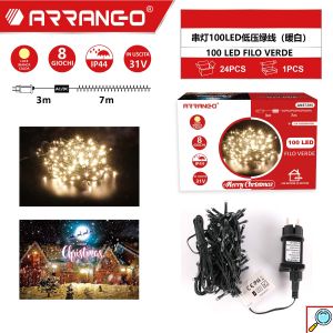 Χριστουγεννιάτικα Αδιάβροχα Λαμπάκια 8m 100 LED Θερμού Λευκού Φωτισμού με 8 Προγράμματα Arrango