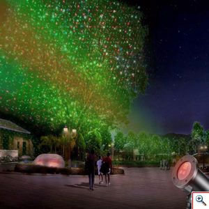 Super Bright Αδιάβροχος Νυχτερινός Διακοσμητικός Χριστουγεννιάτικος Φωτισμός DPSS 100mW - Christmas Star Moving Laser Light Προβολέας Προτζέκτορας