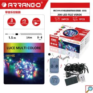 Χριστουγεννιάτικα Λαμπάκια 15.5m 200 LED Θερμού Λευκού Φωτισμού με Μουσική & 3 Προγράμματα Arrango