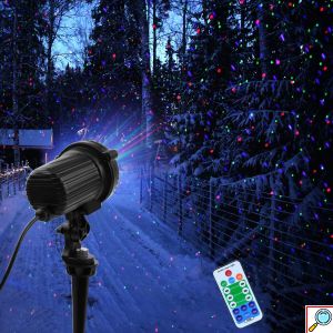 Αδιάβροχος Τριπλής Δέσμης RGB SuperView Laser - Νυχτερινός Χριστουγεννιάτικος Τηλεχειριζόμενος Φωτισμός - Xmas Star Light Προβολέας Προτζέκτορας