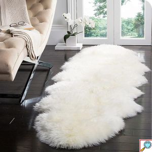 Μεγάλο Χνουδωτό Χαλί Διάδρομος Sheepskin από Υψηλής Ποιότητας Συνθετική Γούνα 150x220cm
