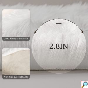 Μεγάλο Χνουδωτό Χαλί Διάδρομος Sheepskin από Υψηλής Ποιότητας Συνθετική Γούνα 150x220cm