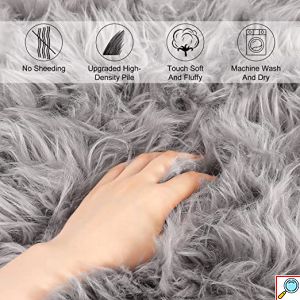 Μεγάλο Χνουδωτό Χαλί Διάδρομος Sheepskin από Υψηλής Ποιότητας Συνθετική Γούνα 150x220cm