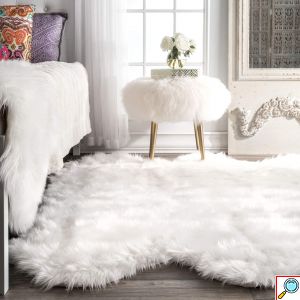 Μεγάλο Χνουδωτό Χαλί Διάδρομος Sheepskin από Υψηλής Ποιότητας Συνθετική Γούνα 150x220cm