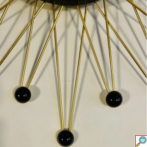 Χρυσό Ρολόι Τοίχου σε Σχήμα Αστεριού από Υψηλής Ποιότητας Μέταλλο & Ξύλο 70x70cm