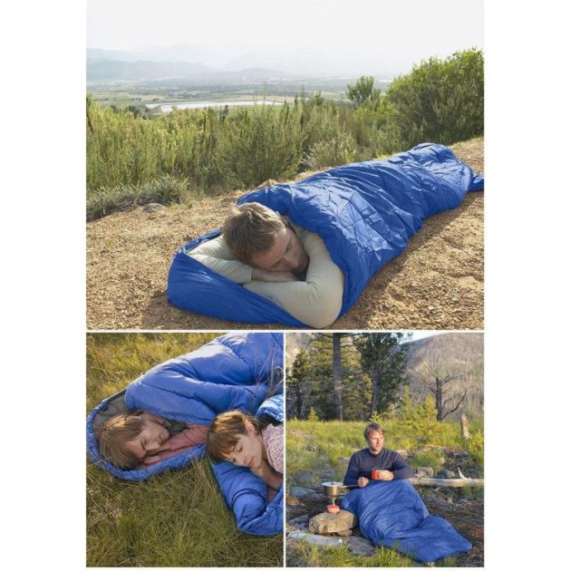 Υπνόσακος Μονός 2 Εποχών με Κουκούλα 180x30x75cm Μπλε