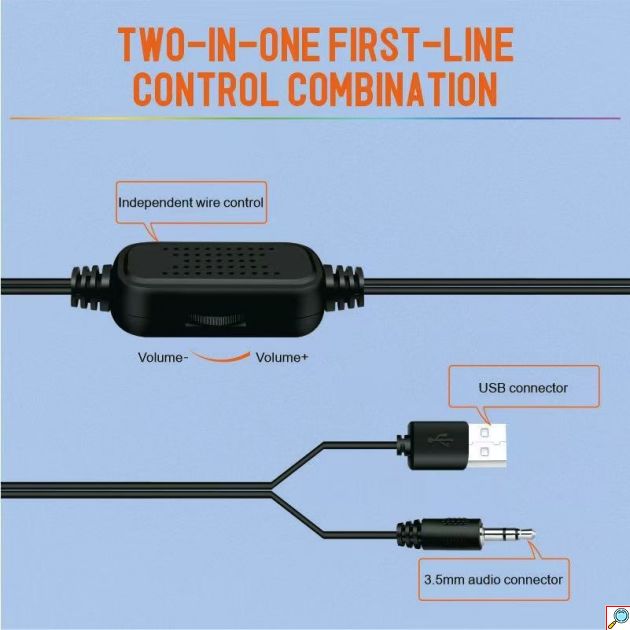 Ηχεία Υπολογιστή 6W - RGB Φωτισμός & 3.5mm AUX - Compact Στερεοφωνικός Ήχος για Gaming, PC & Laptop