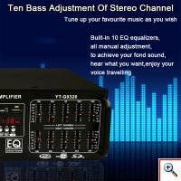 Δικάναλος Ενισχυτής 2Χ100Watts Stereo Bluetooth Radio Karaoke YT-G0326