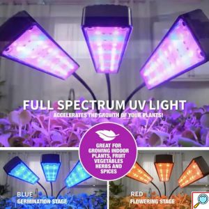Φωτιστικό 72 LED Ανάπτυξης Φυτών με 3 Ρυθμιζόμενους Βραχίονες - Φωτισμό Πλήρους Φάσματος & Χρονοδιακόπτη - Full Spectrum Bionic Grow Light