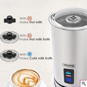 Hoomei® Inox Συσκευή για Αφρόγαλα 550W 250ml με Αντικολλητική Επίστρωση HM-5752