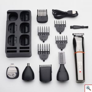 Kemei® Αδιάβροχη Επαναφορτιζόμενη Κουρευτική Μηχανή - Trimmer 11 σε 1 με Οθόνη LCD - Πλήρες Σετ Ανδρικής Περιποίησης
