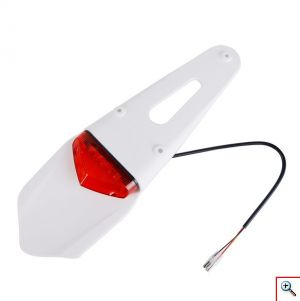 Universal Φτερό Πίσω Enduro με Φανάρι LED με Κόκκινο Κρύσταλλο 12V MSDURO11 σε Διάφορα Χρώματα